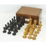 A Staunton style chess set in original box