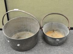 Two vintage jam pans,