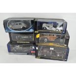 Six boxed die cast most vehicles,