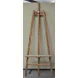 A pine, floor standing artists easel,