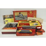 A collection of vintage Triang Hornby locomotives and track, including R1X Passenger train set,