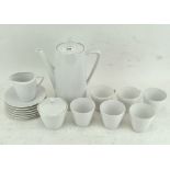 A Bavarian 'Monika' pattern part coffee-service for six, fluted in white,