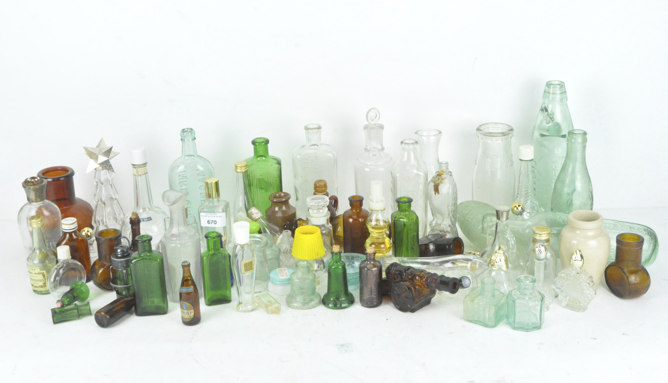 A collection of glass bottles