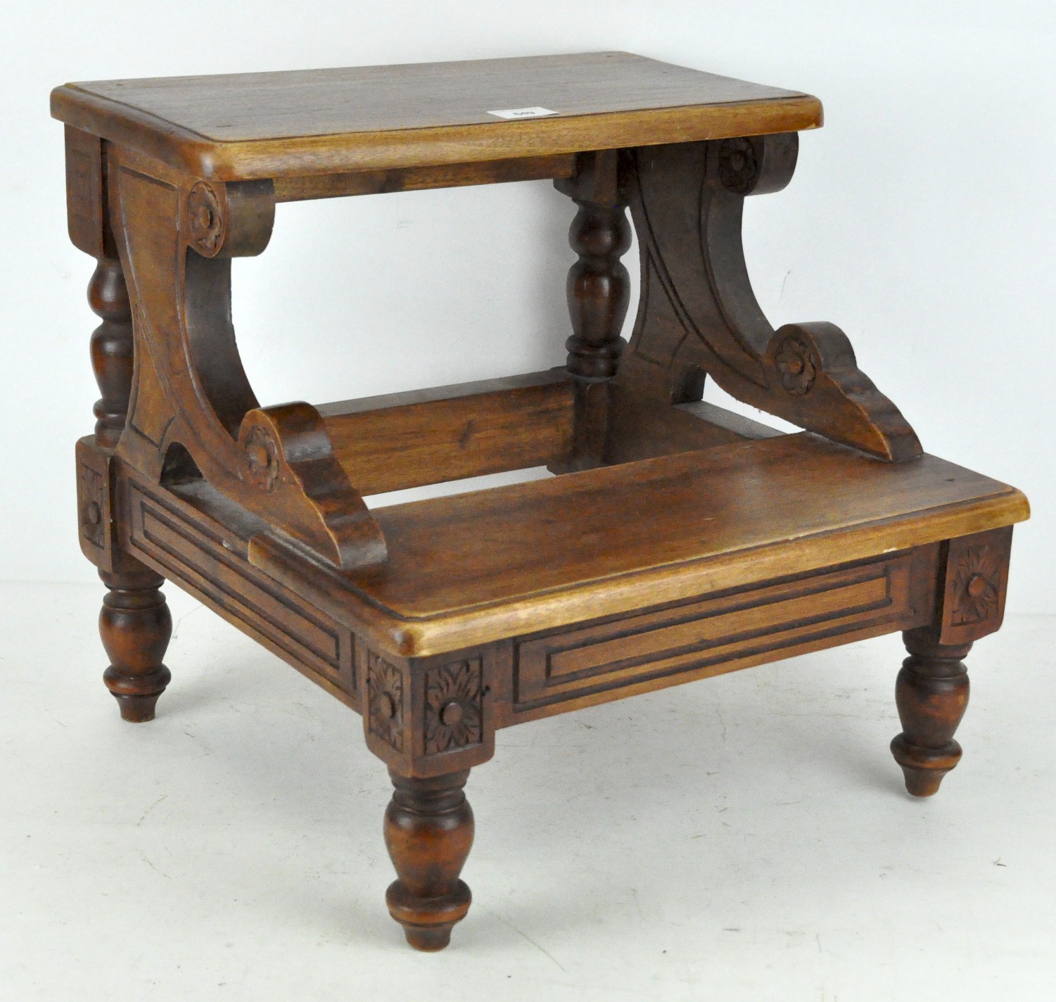 A set of Victorian style mahogany library or bed steps,
