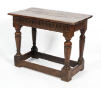 An oak side table, 18th century style,