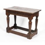 An oak side table, 18th century style,