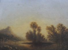 A 19th century school,mountainous river landscape, oil on canvas,