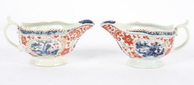 A pair of Worcester silver shaped sauce boats, circa 1770,