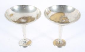 A pair of Continental silver plated tazzas, mid-20th century,