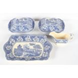 A collection of Staffordshire blue and white pottery (Hadderidge Pottery),