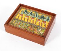 A vintage Halma game, early 20th century, boxed and with instructions,