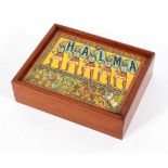 A vintage Halma game, early 20th century, boxed and with instructions,