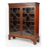 A George III style mahogany glazed display cabinet, probably early 20th century,