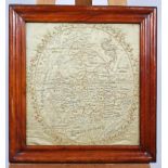 An early 19th century silk map sampler,