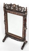 An Anglo Indian mother of pearl inlaid dressing-table mirror, late 19th century,