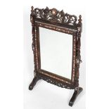 An Anglo Indian mother of pearl inlaid dressing-table mirror, late 19th century,