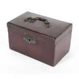 A George III mahogany rectangular tea caddy,