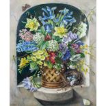 Constance Cooper, Spring Flowers, oil on canvas, signed lower left,
