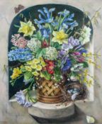 Constance Cooper, Spring Flowers, oil on canvas, signed lower left,