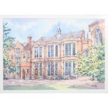 Gus Mills, 'The Union building, Oxford', watercolour, signed and dated 2012 lower right,