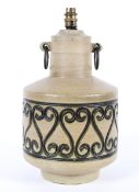 A large 20th century vintage Italian Alvino Bagni lamp base, with incised scroll decoration,