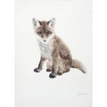 Kurt Meyer-Eberhardt, Fox Cub, copper plate engraving, signed lower right, framed,