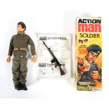 A vintage Palitoy Action Man figure, 'Soldier with Moving Eagle Eyes', with gun, cap,