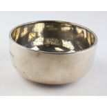 A George V silver bowl of plain circular form,