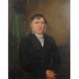 19th century school, Portrait of a man, oil on board, framed,