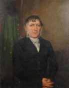 19th century school, Portrait of a man, oil on board, framed,