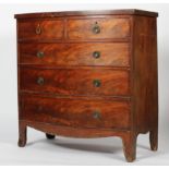 A 19th century mahogany bow fronted chest of drawers,