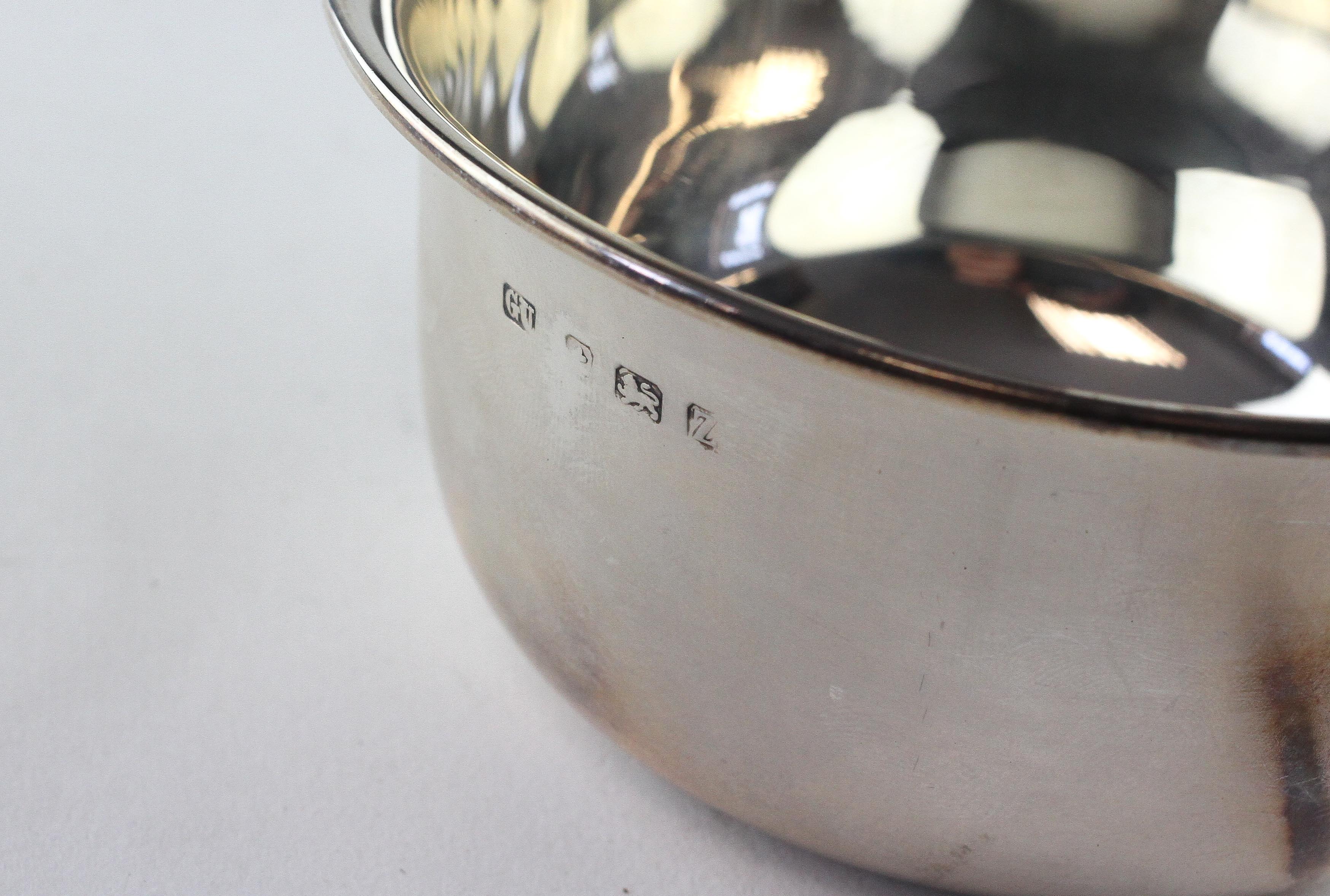 An early 20th century silver christening bowl with matching spoon, - Image 3 of 3