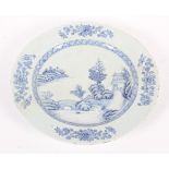 A Chinese Export blue and white charger, 18th century,