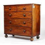 A Victorian mahogany two-part chest of drawers, late 19th century,
