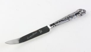 A silver handled grapefruit knife, hallmarked for Sheffield, 1968,