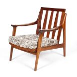 A 1960's vintage Danish influenced teak wood lounge chair/armchair,