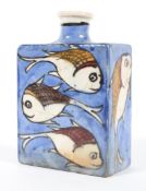 A rare 19th century Iznik Middle Eastern/Persian/Turkish pottery flask or bottle vase;