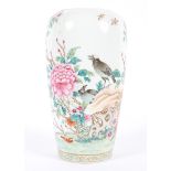 A late 19th Chinese Famille Rose porcelain vase, adapted as a table lamp,