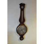 A 19th century mahogany and inlaid wheel baraometer by Baserga, Preston,