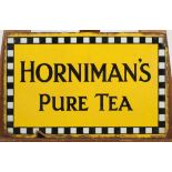 A vintage 'Horniman's Pure Tea' enamel sign,