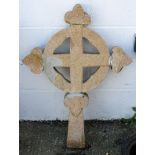 A carved stone Celtic cross from Kilve Rectory in the Quantocks,