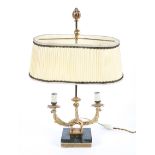 A French style gilt-metal and marble-mounted table lamp, 20th century,