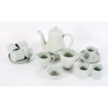 A Spode 'Flemish Green' coffee service, comprising coffee pot and cover, two jugs,