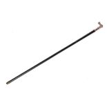 A Victorian white-metal topped ebonised walking cane,