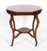 An Edwardian octagonal, rosewood and inlaid occasional table,
