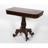 A Victorian rosewood fold out card table,