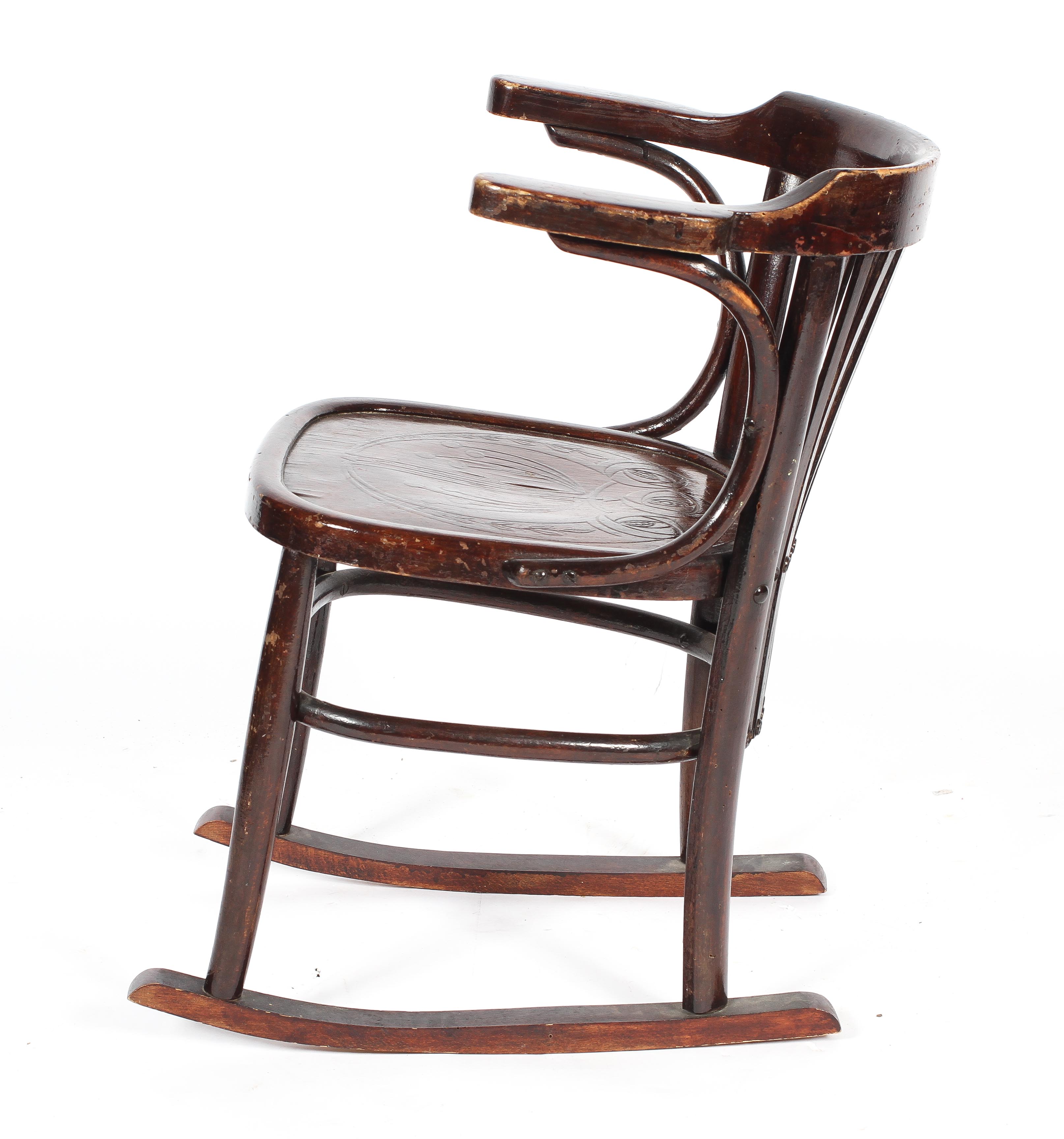 An Art Nouveau style bentwood rocking chair, - Image 2 of 2