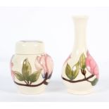 Two Moorcroft 'Magnolia' pattern vases, 20th century, printed and impressed marks,