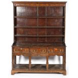 A 17th century style Welsh oak dresser,