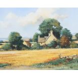 Alan King, Cotswold Retreat, near Stanton, oil on canvas, initialled lower right, framed,